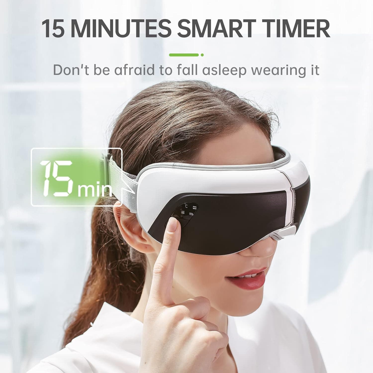Real Relax Eye Massager With Heat - Rechargeable Eye Mask For Dark Circles, Dry