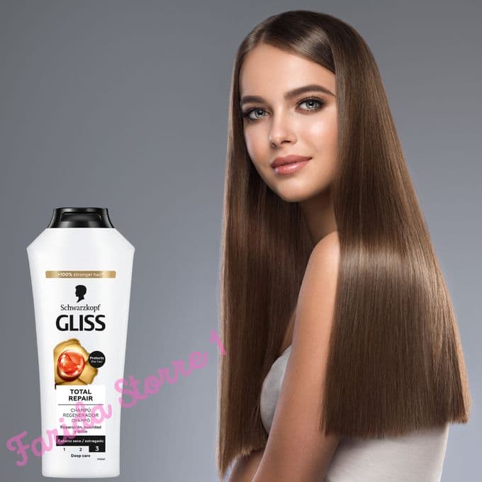 Gliss شامبو جليس للإصلاح الكامل عناية عميقة ولمعان للشعر الجاف والتالف - 400 مل