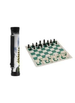 Leather folding chess with stand