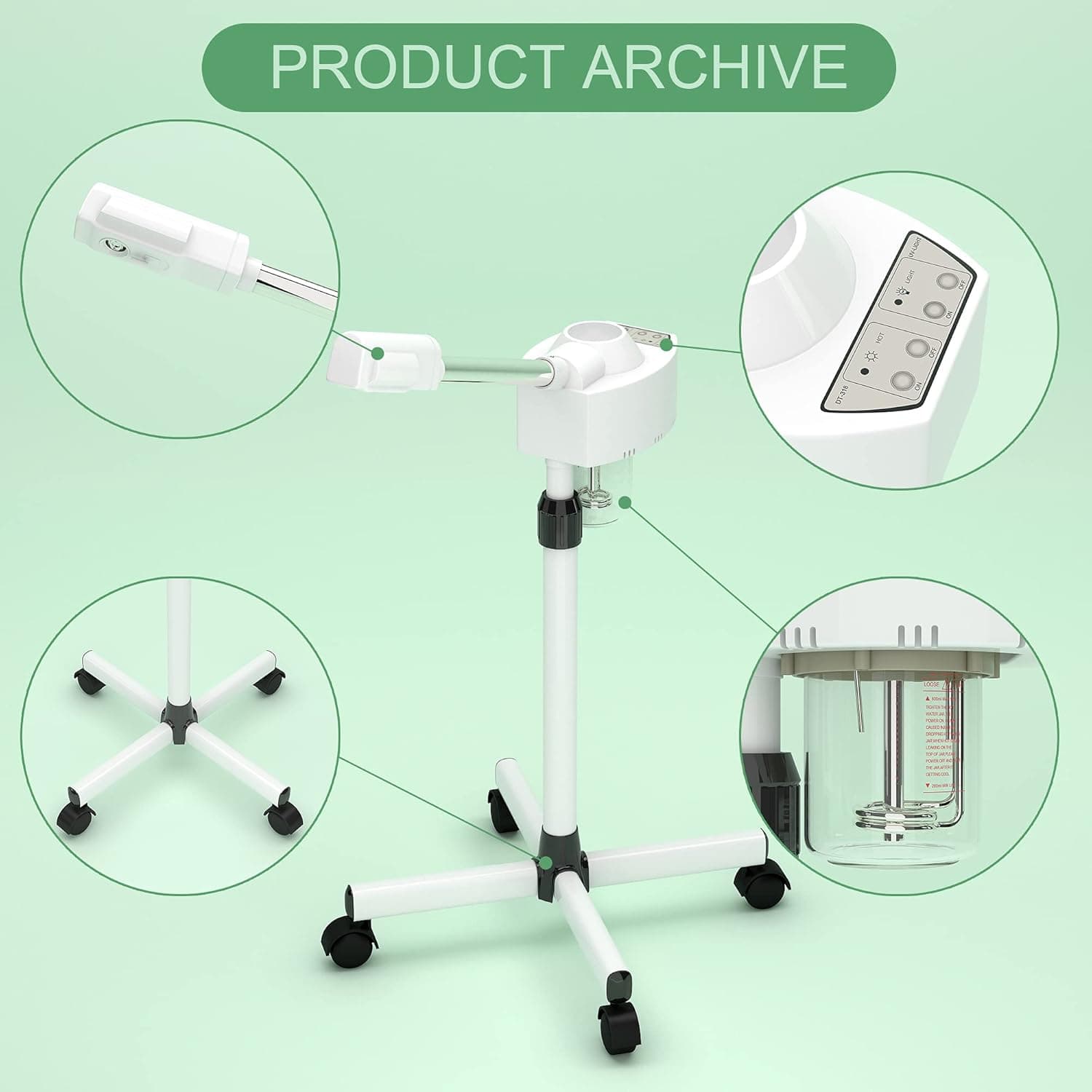 Loxey Professional Facial Steamer, Face Steamer with Adjustable Nozzle and Stron