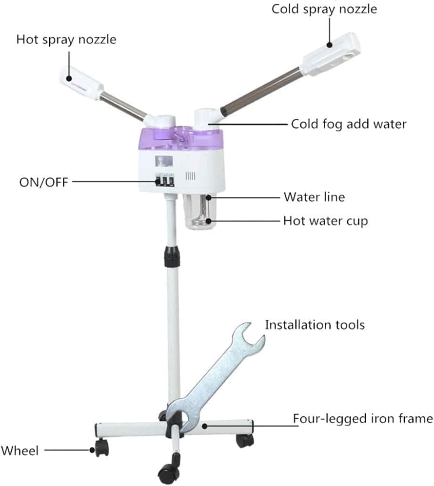 GL Enterprises 2 in 1 Hot & Cold Facial Steamer Machine,800W, Hot Mist Cold Mist