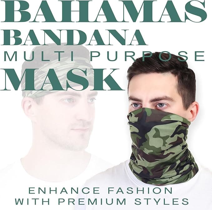PLAYFITZ Bahamas Premium Bandana for Dust & Sun Protection, Comes With Cool Ligh
