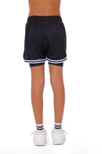 Girls Black and White Double-Layer Basketball Shorts Breathable Fabric