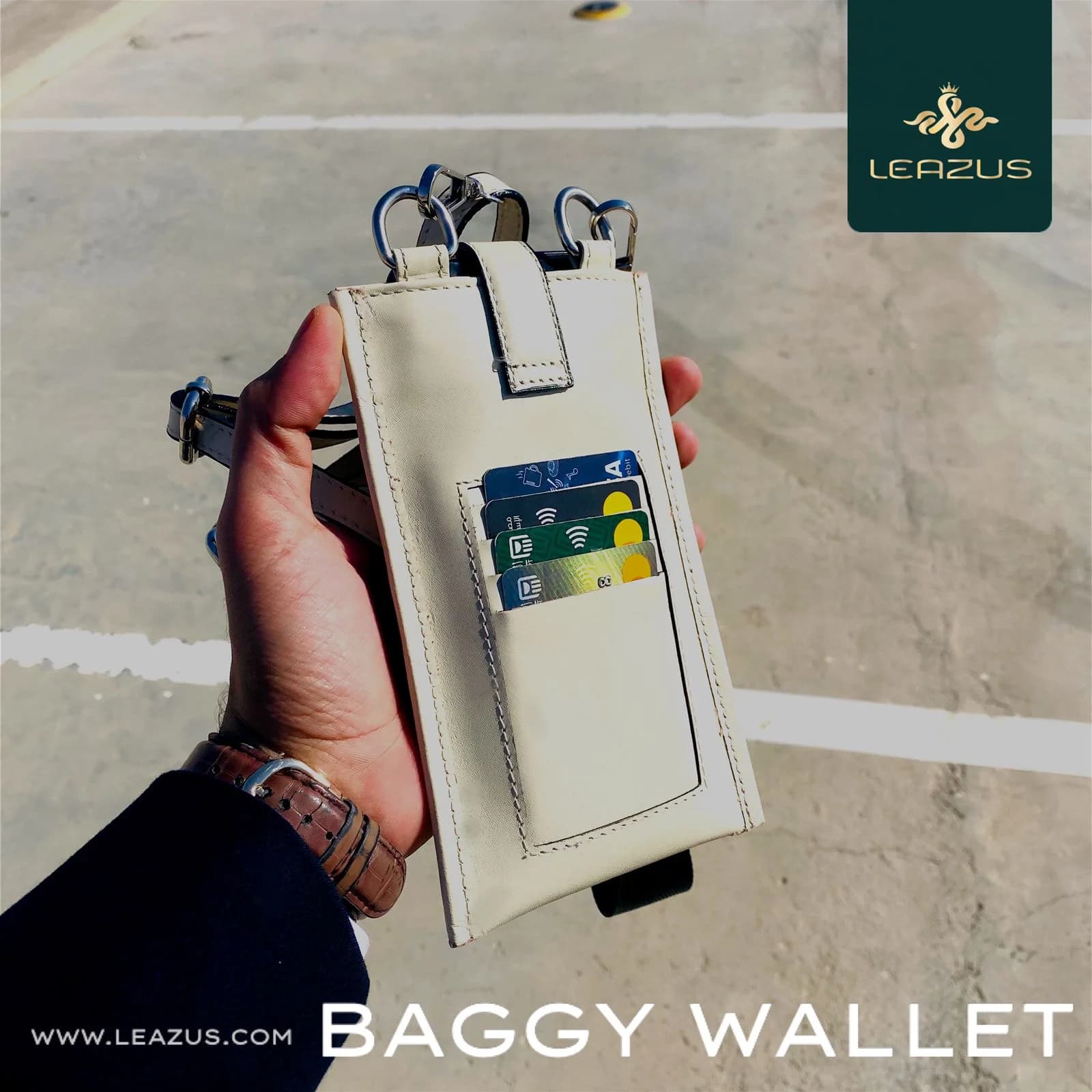BEIJe- LEATHER BAGGY WALLET
