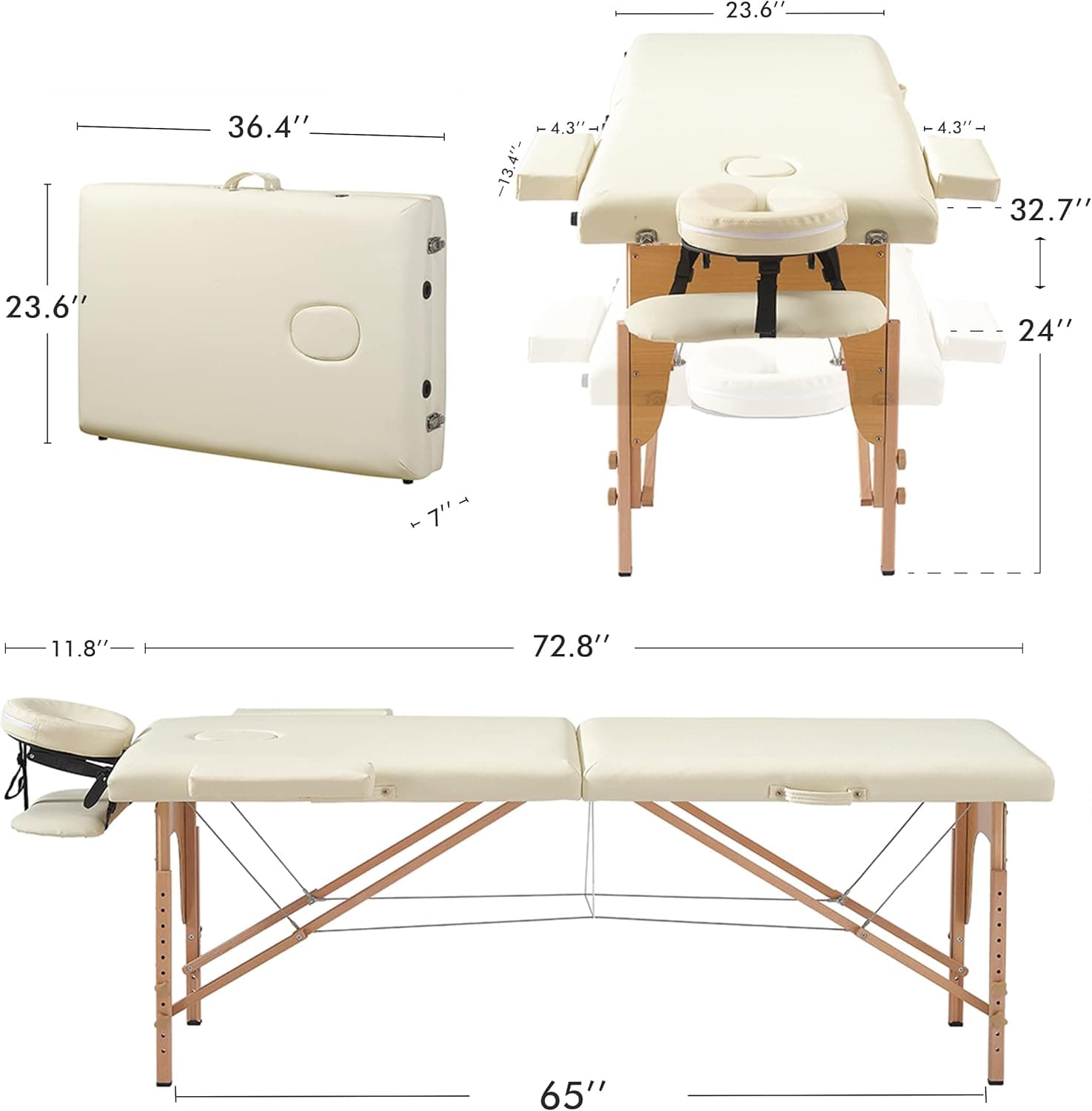 Portable Massage Table Professional Adjustable Folding Bed Portable Folding Mass