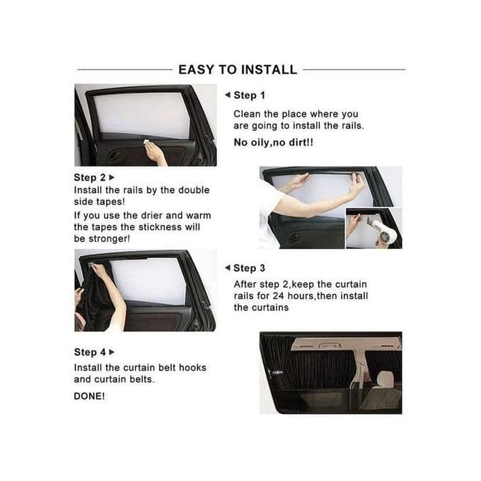 VIP Mesh Interlock Car Window Shade - 50 cm - 4 Pcs