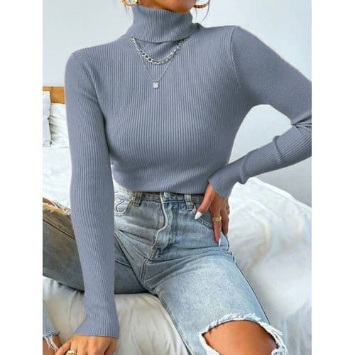 Martina Store Womens High Cool Made Of Ribbed Cotton - Gray