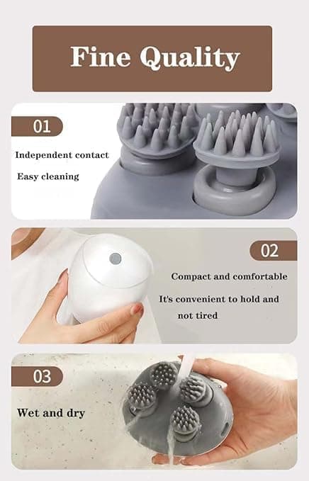 Electric Scalp Massager, Portable Waterproof Scalp Massager For Hair Growth, Str