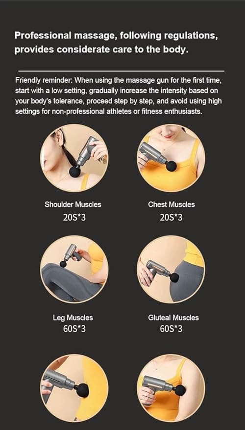 Gurkitsy Massage Gun Mini Fascia Gun USB Rechargeable with storage bag Portable