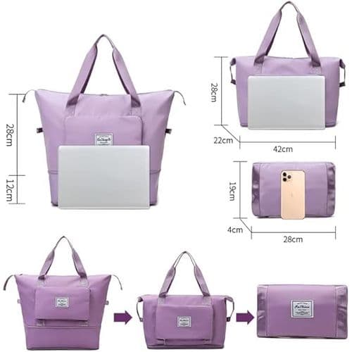 Best Selling Expandable Travel, Shopping & Trip Bag Light Purple