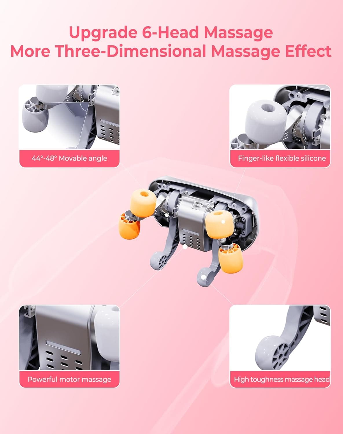 Atopskins Cordless Shiatsu Neck and Back Massager with Heat - Deep Tissue Pain R