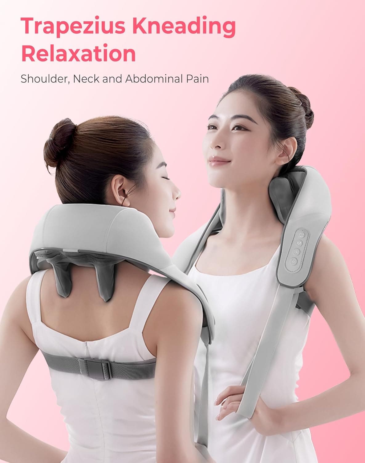 Atopskins Cordless Shiatsu Neck and Back Massager with Heat - Deep Tissue Pain R