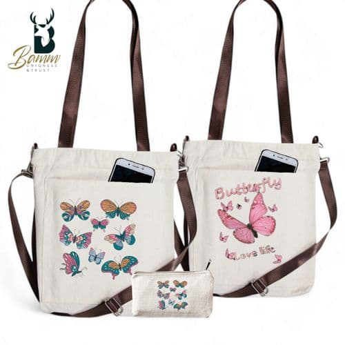 Special Offer 2 Girls Tote Bags For University And Daily Use - Beige With Free P