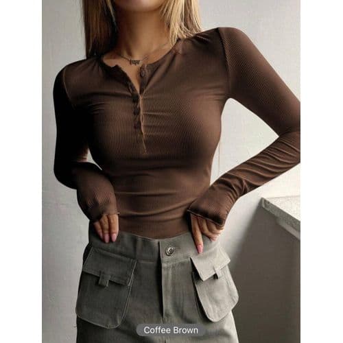 Martina Store Womens ribbed cotton T-shirt
