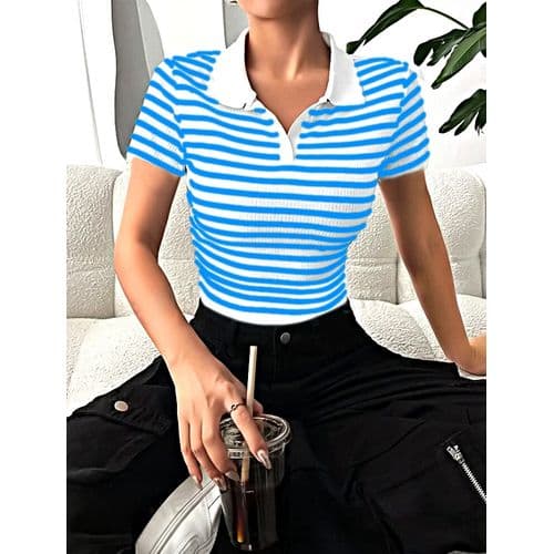 Martina Store Womens T-shirt Made Of Ribbed Cotton - White