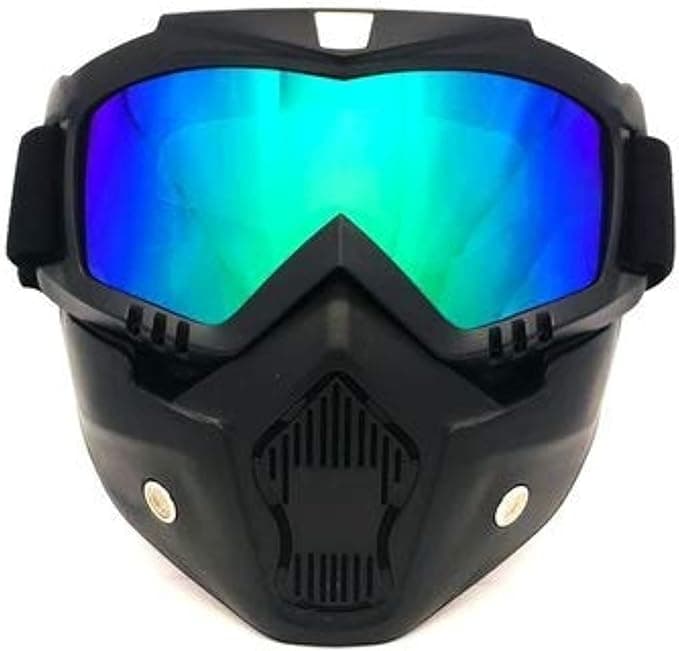 Motorcycle Vintage Helmet Mask Detachable Goggles for Scooter Open Face Moto Gla