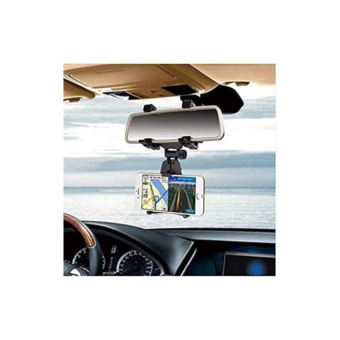 Mobile Car Holder For Rear View Mirror - Black