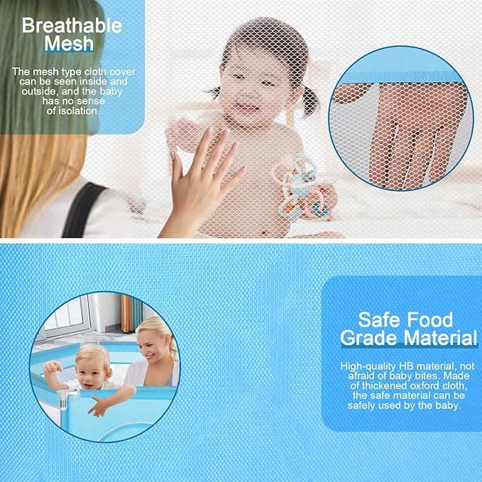 حظيرة لعب للأطفال من Yorking Baby من 6 Sides مع باب دائري بسحاب للأطفال الصغار