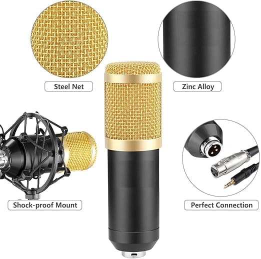 Tablor Broadcasting and Recording Condenser Microphone Podcast Mic with Plastic