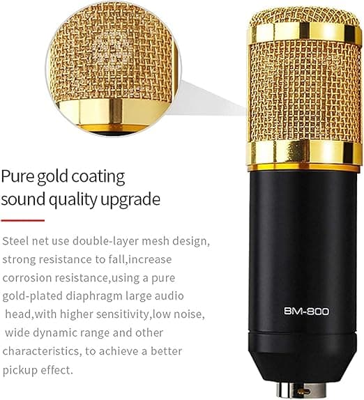 Tablor Broadcasting and Recording Condenser Microphone Podcast Mic with Plastic
