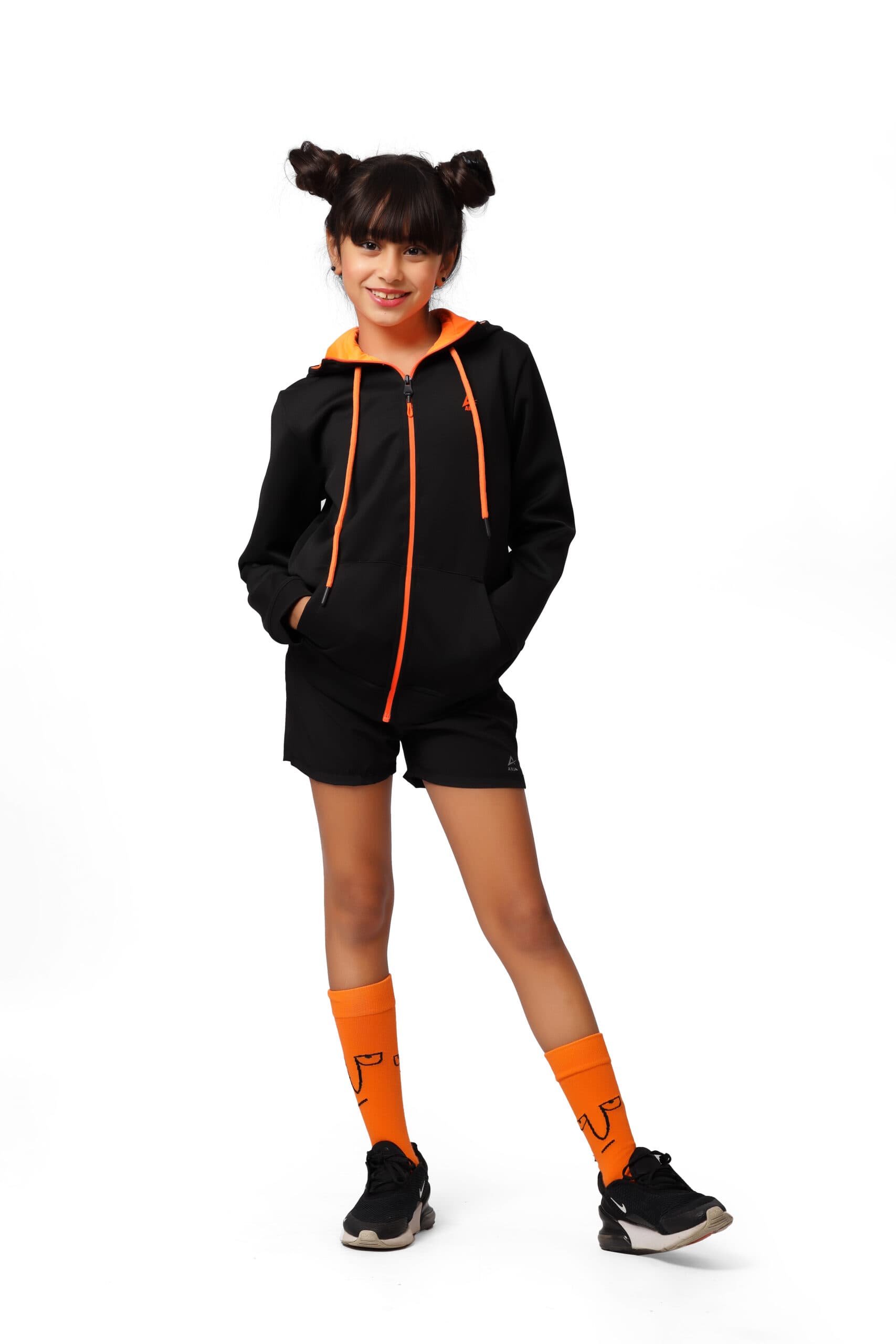 Black & Orange Open Sweatshirt