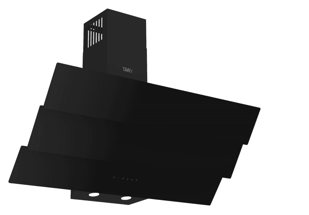شفاط تيفا المزخرف 90 سم Airflow 800M3H - زجاج أسود - تحكم باللمس، 4 مستويات سرعة