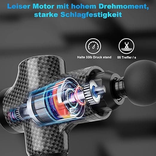 Massage Gun Muscle Percussion Massager with 30 Speeds 6 Massage Heads Hand Massa