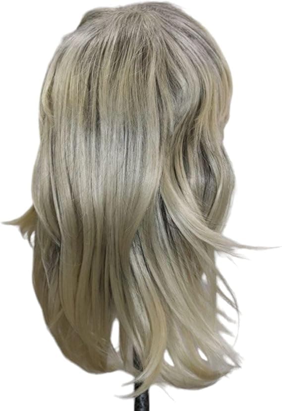 باروكة شعر فايبر حراري يقبل غسيل و سيشوار و مكواه. موديل طول وسط مدرج لون اشقر ت