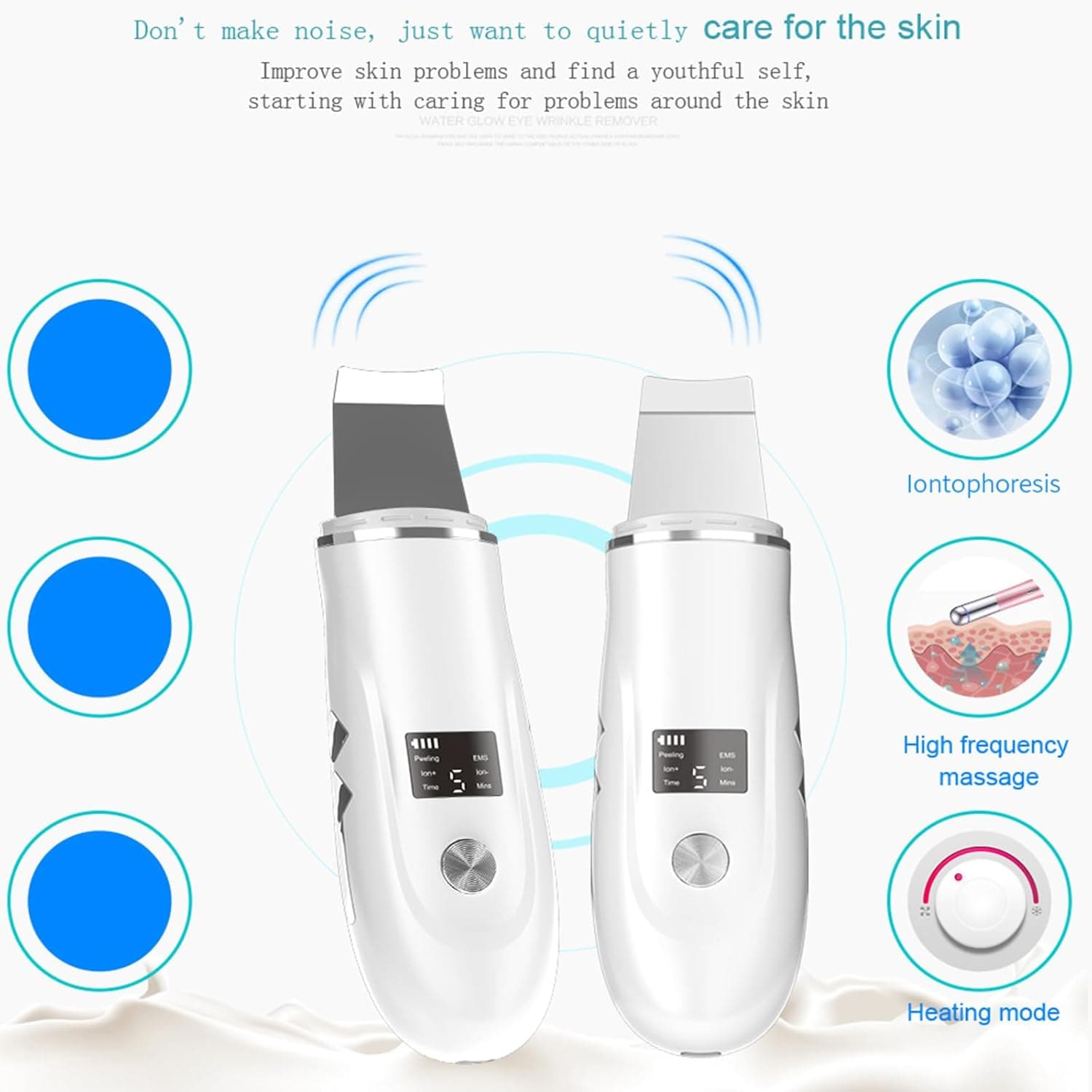 Beauenty Ultrasonic Skin Scrubber Face Spatula, Skin Spatula Pore Cleaner, Skin