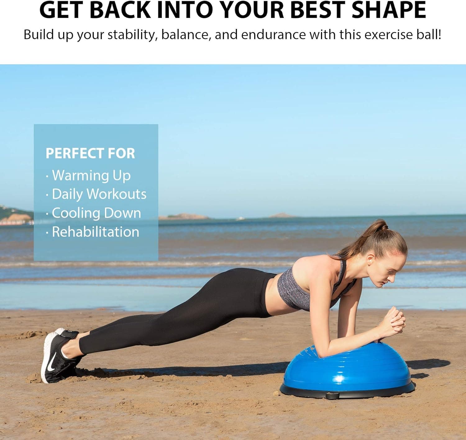 ZELUS Balance Ball Trainer, Non-Slip Balance Ball, Half Ball
