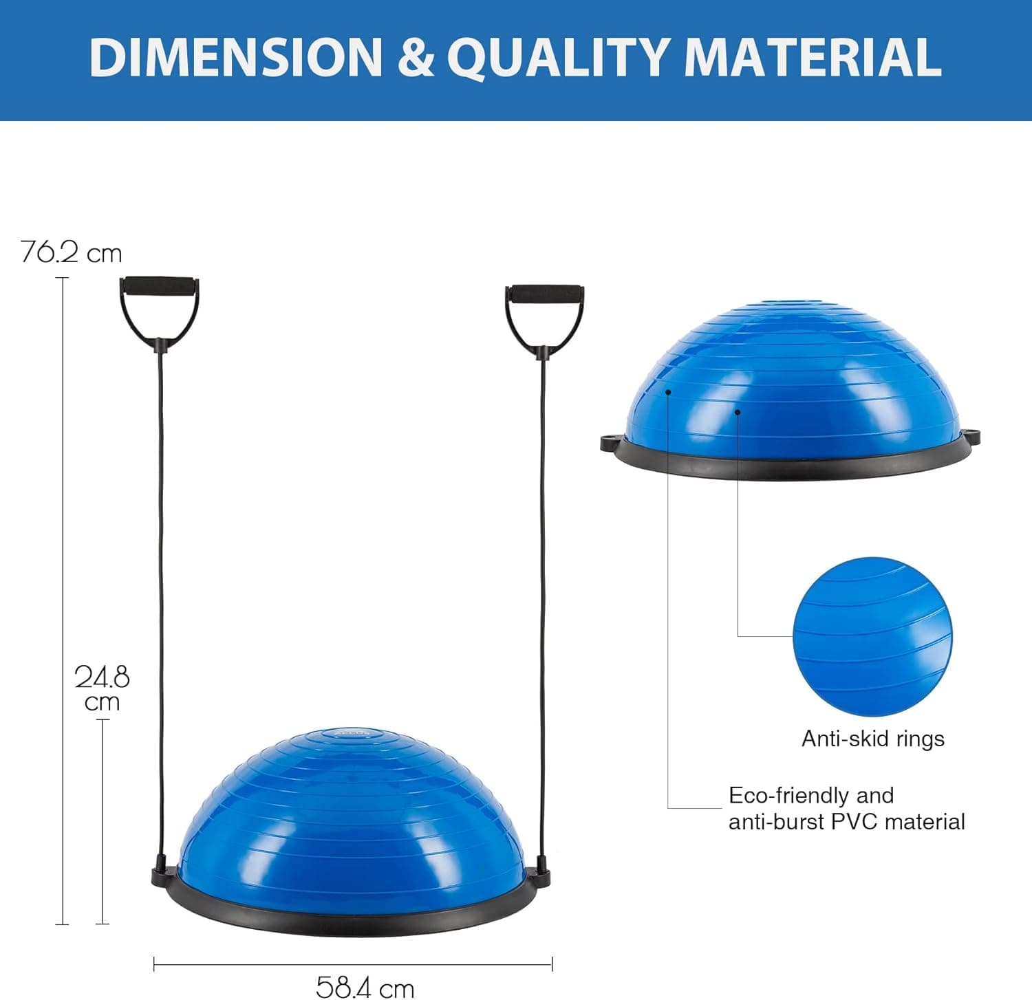 ZELUS Balance Ball Trainer, Non-Slip Balance Ball, Half Ball