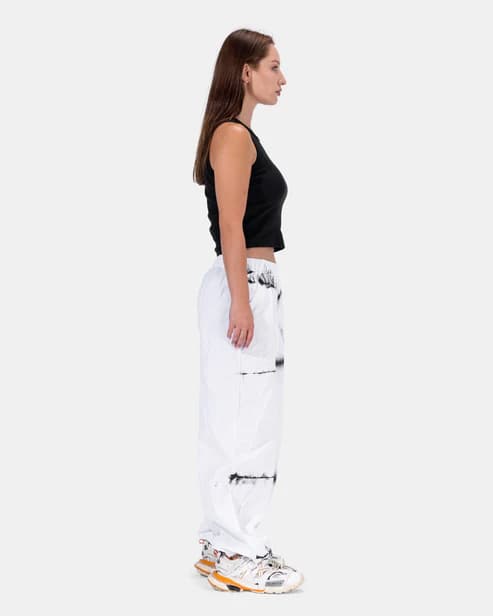 PARACHUTE WHITE PANTS with front black lines