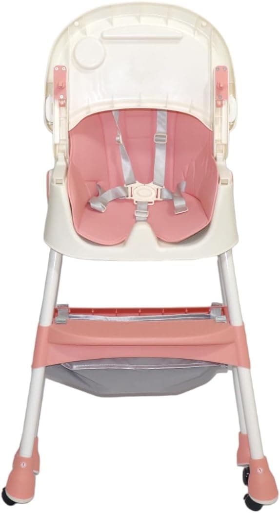 High Chair For Baby With Wheels and Table With Toys & Baby Food Storage Containe