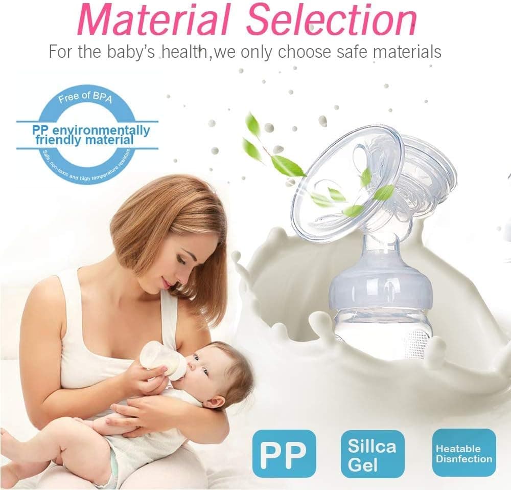 Mumoo Bear Electric Breast Pump, Portable Breast Feeding Pump Nursing Breast Mas