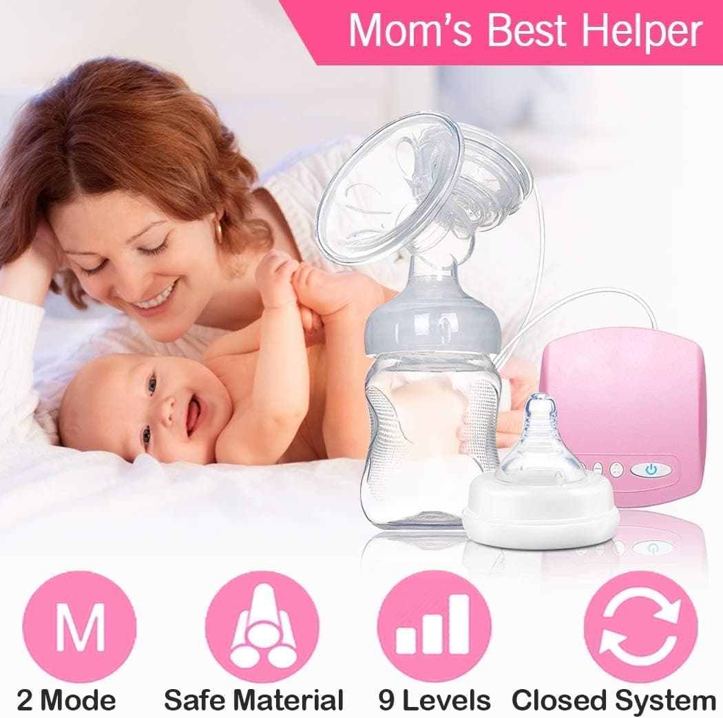 Mumoo Bear Electric Breast Pump, Portable Breast Feeding Pump Nursing Breast Mas