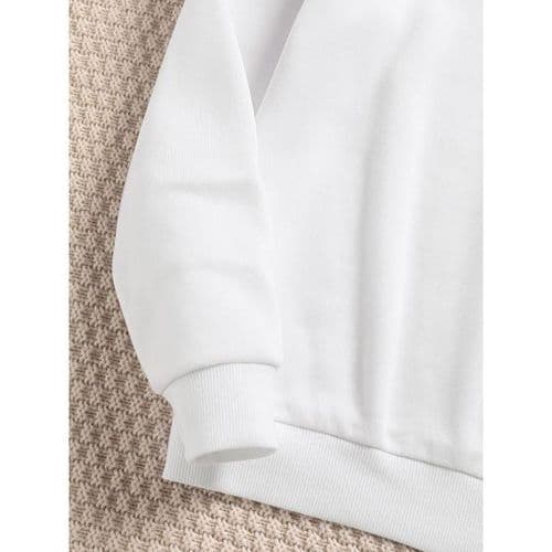 Martina Store Stylish Women Hoodie Round Neck - White