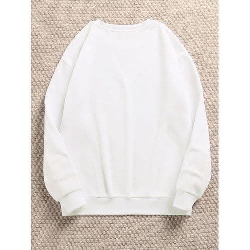 Martina Store Stylish Women Hoodie Round Neck - White