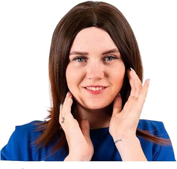 باروكة شعر قصيرة مقاومة للحرارة تصميم عصري قابلة للغسل والكي لون بني نحاسي
