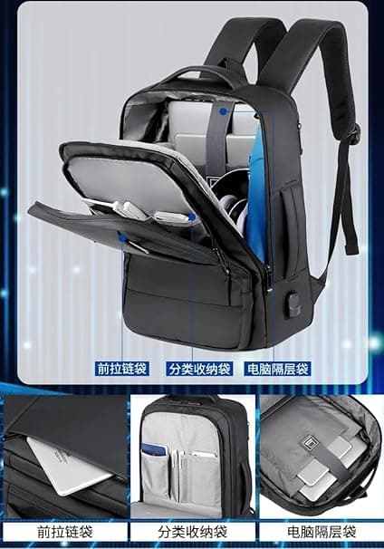 N Elegance Meinaili 1905 USB Charging Backpack 15.6 inch Laptop Business Waterpr