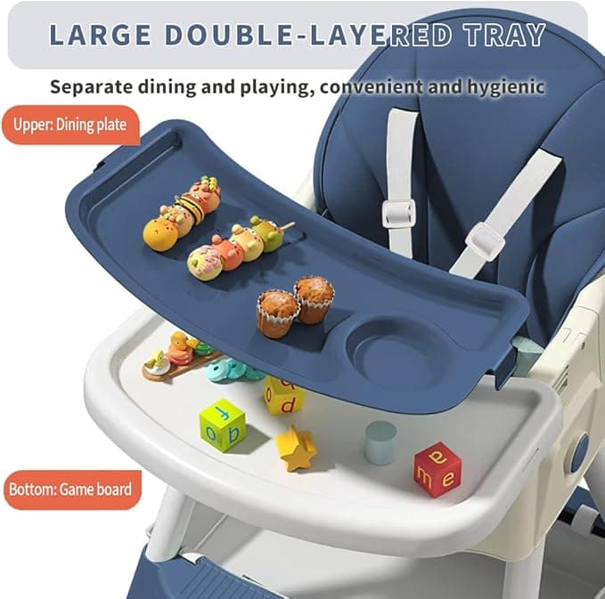 bonbay High Chairs for Babies and Toddlers, 4 in 1 Convertible Baby High Chair,