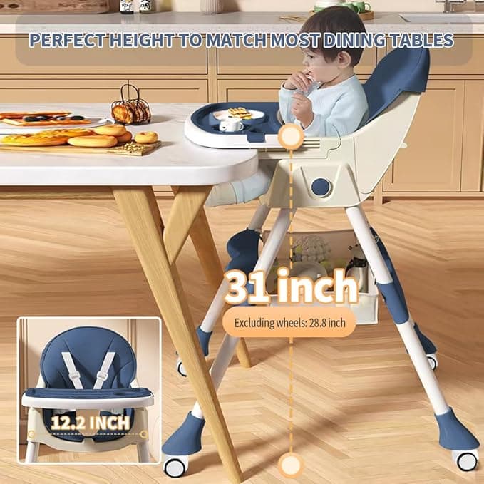 bonbay High Chairs for Babies and Toddlers, 4 in 1 Convertible Baby High Chair,