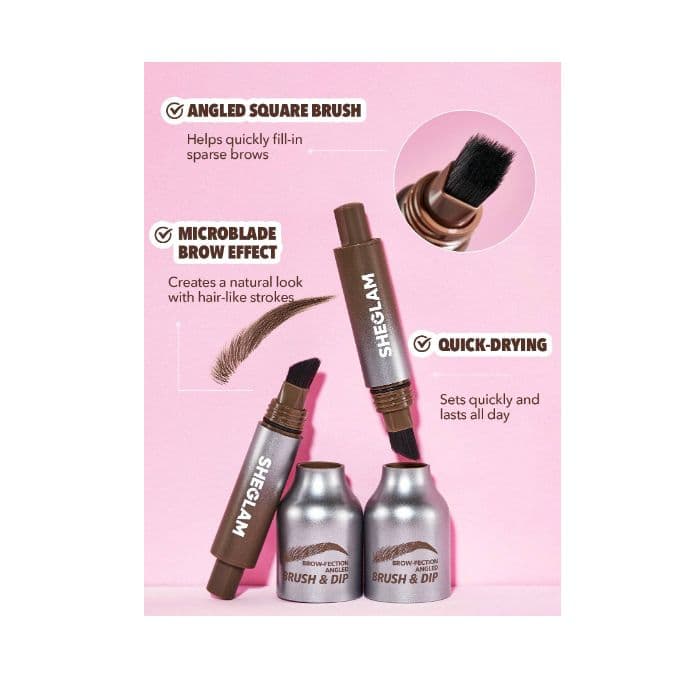 Sheglam Brow Fection Angled Brush & Dip Chocolate 1.2ml