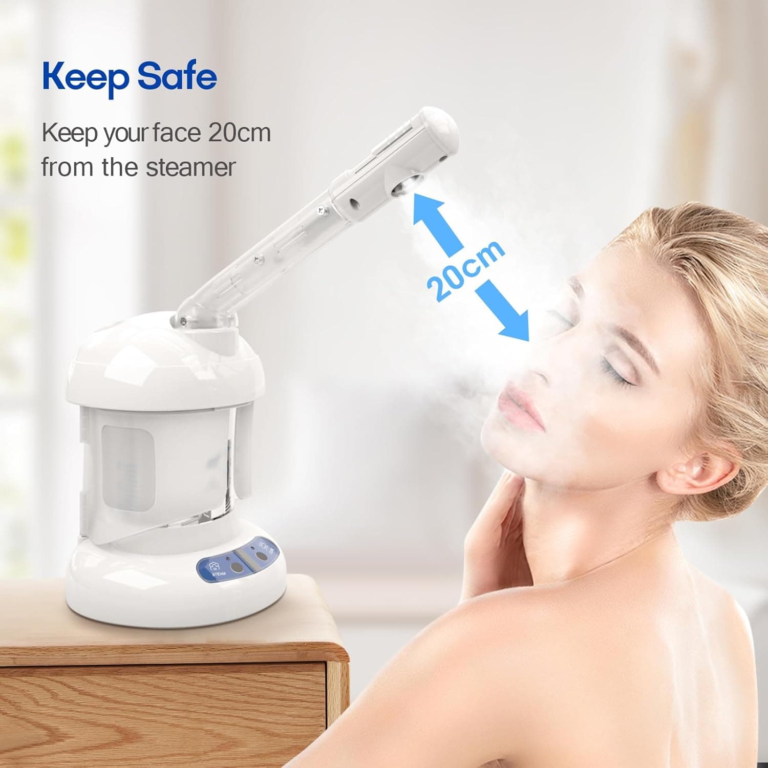 Kingsteam Face Steamer with Rotatable Spray Tube, White