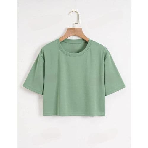 Martina Store Short Basic T-shirt For Women Cotton - Mint Green