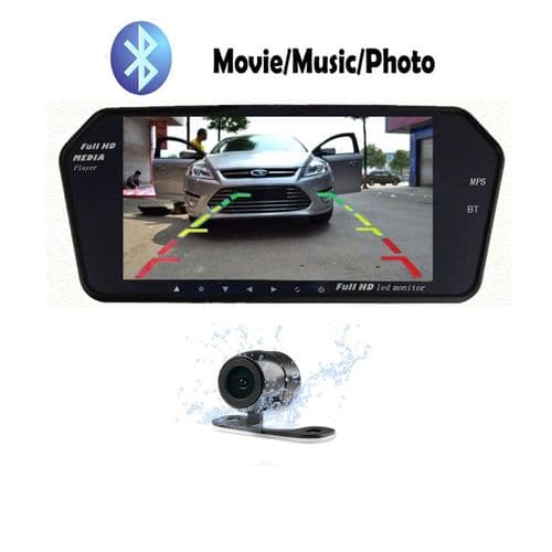 Mirror - 7 Inch Car Rear View Camera Waterproof