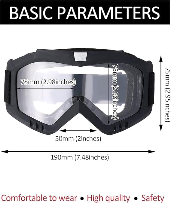 2 Pieces Motorcycle Goggles Helmet Riding Goggles Glasses With Face Cover Gray,