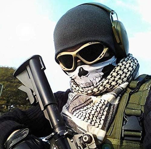 Black Unseamed Multifunctional Headband Skull Bandana Helmet Neck Face Mask Ther