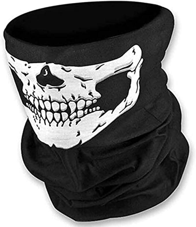 Black Unseamed Multifunctional Headband Skull Bandana Helmet Neck Face Mask Ther