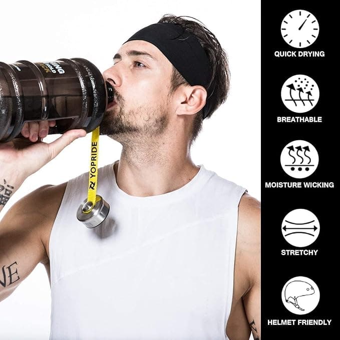 DD Mens Women Headband Mens Sweatband Sports Headband for Running, Crossfit, Cyc