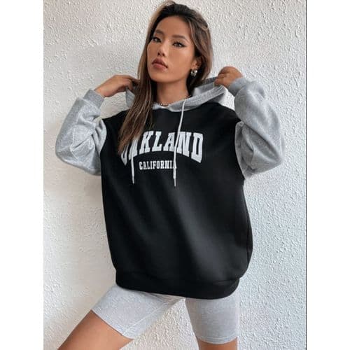 Martina Store Elegant Womens Hoodie - Black & Grey